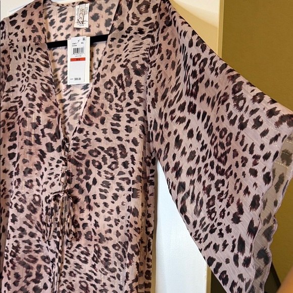 BECCA Animal Print Swim Cover-Up - Brown NWT XS-Small - Picture 8 of 10